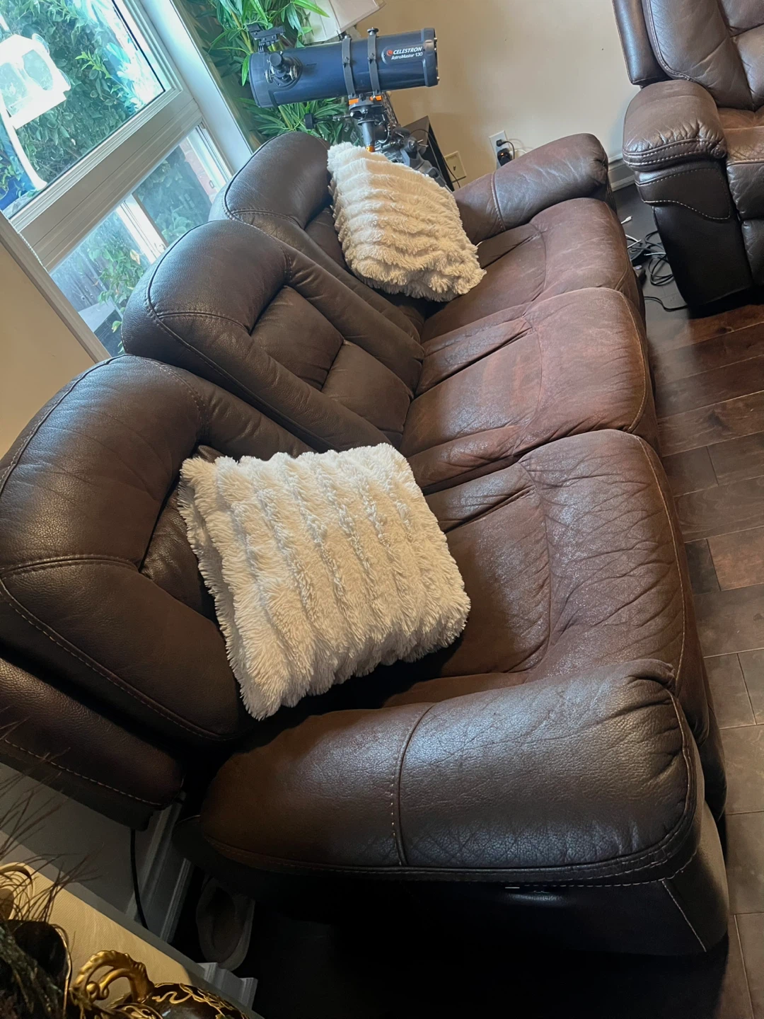 Genuine Leather Reclining Sofa Set - photo 3