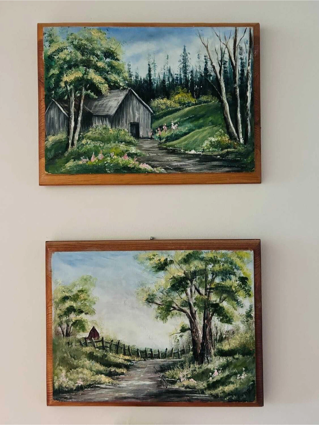 2 original oil signed paintings ON WOOD