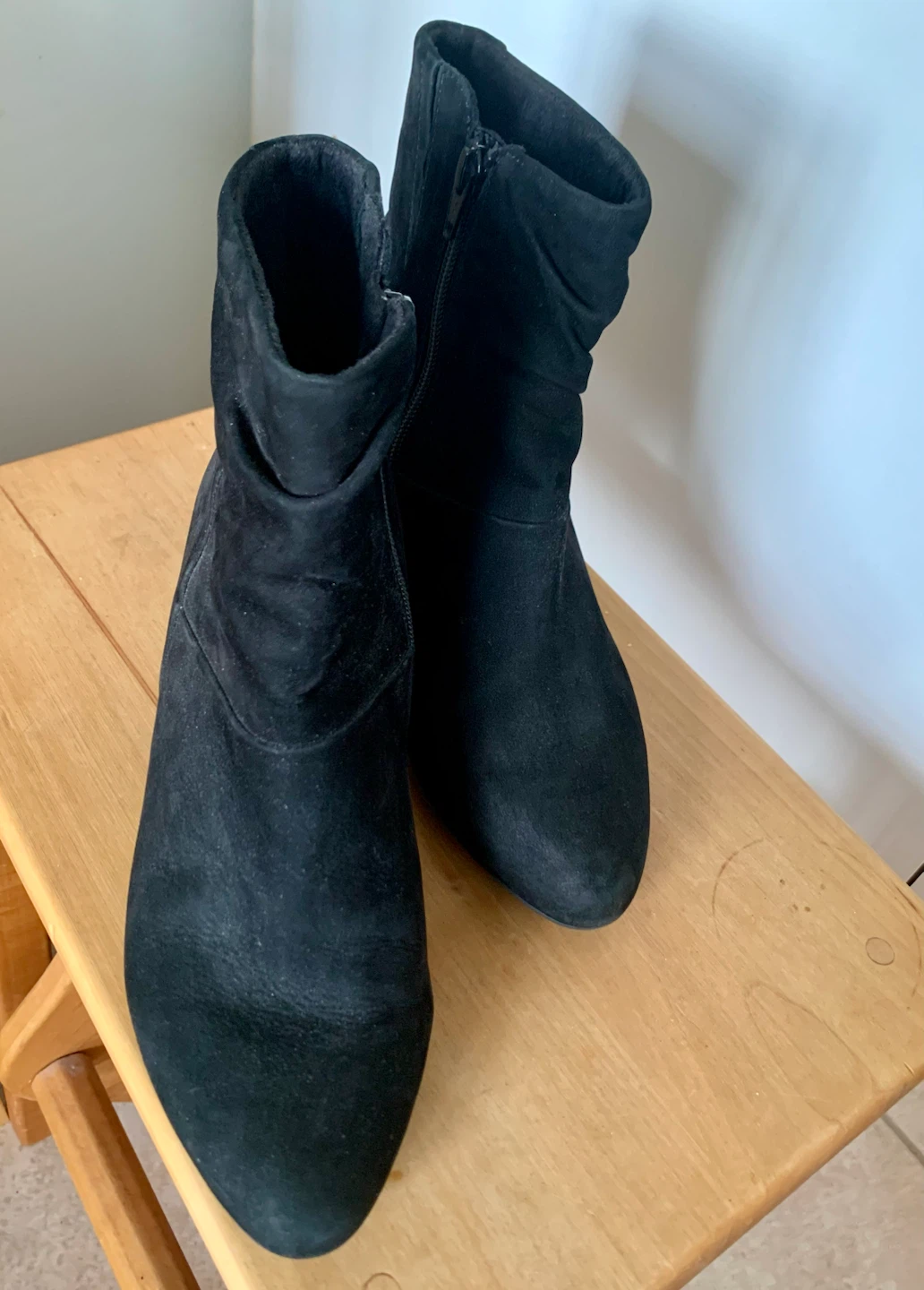 Black Suede Gabor Ankle Boot - Size 7 Ca