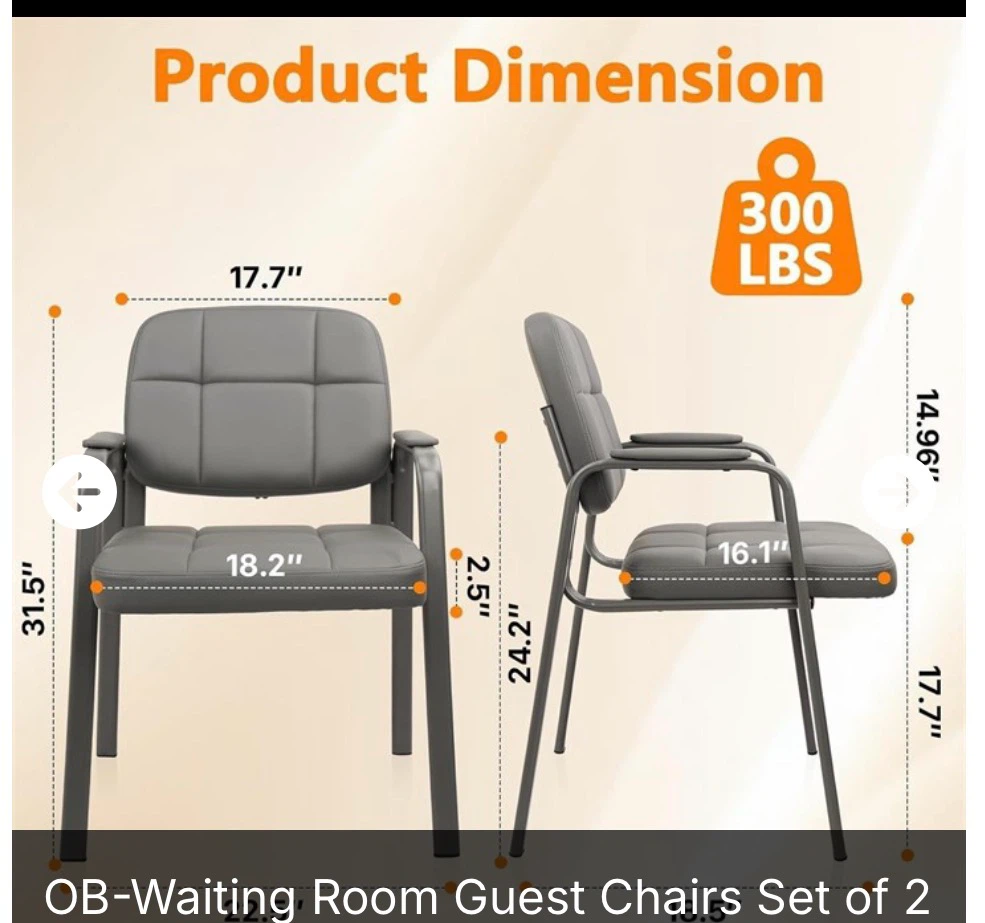 OB-Waiting Room Guest Chairs Set of 2 - photo 2