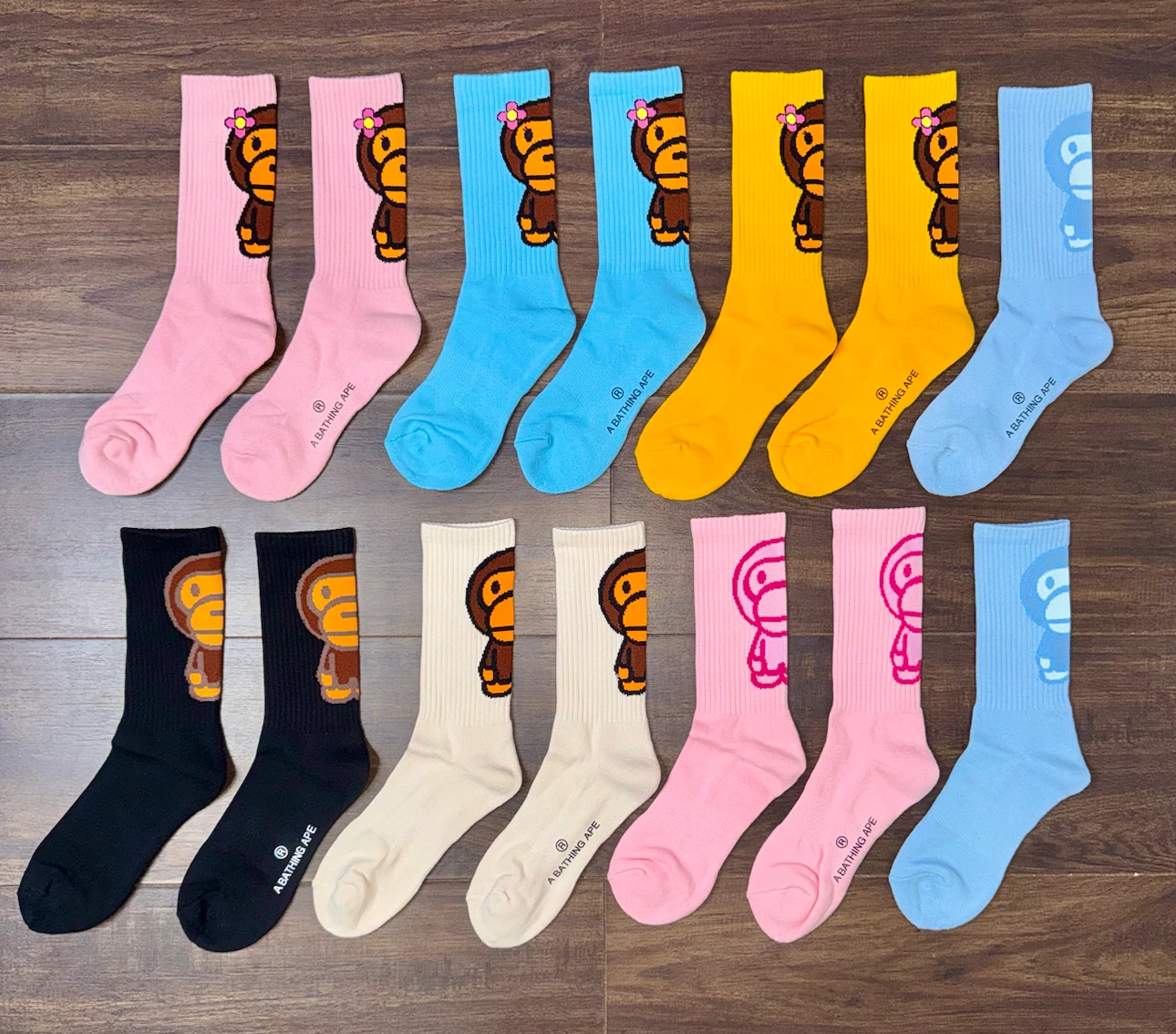 A Bathing Ape Logo Socks Set