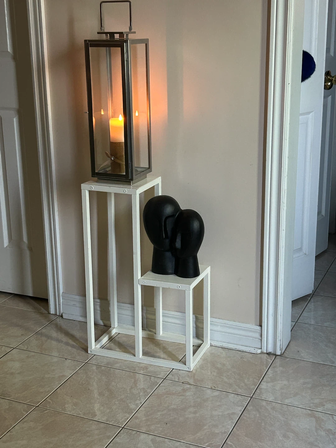 White wooden Two-Tier Plant Stand - photo 4
