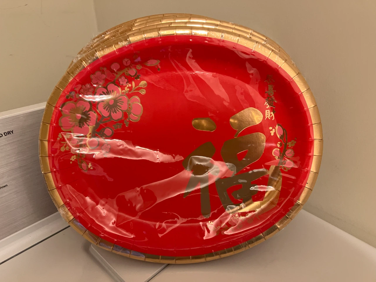 5 Packs Lunar New Year Decorative Paper Plates
