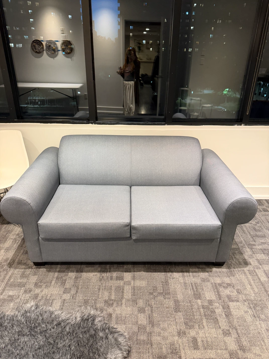 Light grey two-seater pull out couch - photo 2