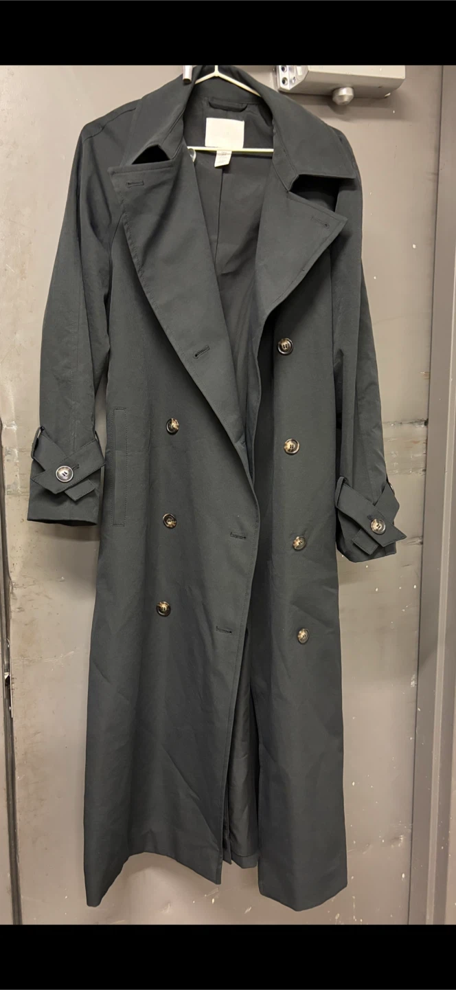 H&M Black Trench Coat Size XS