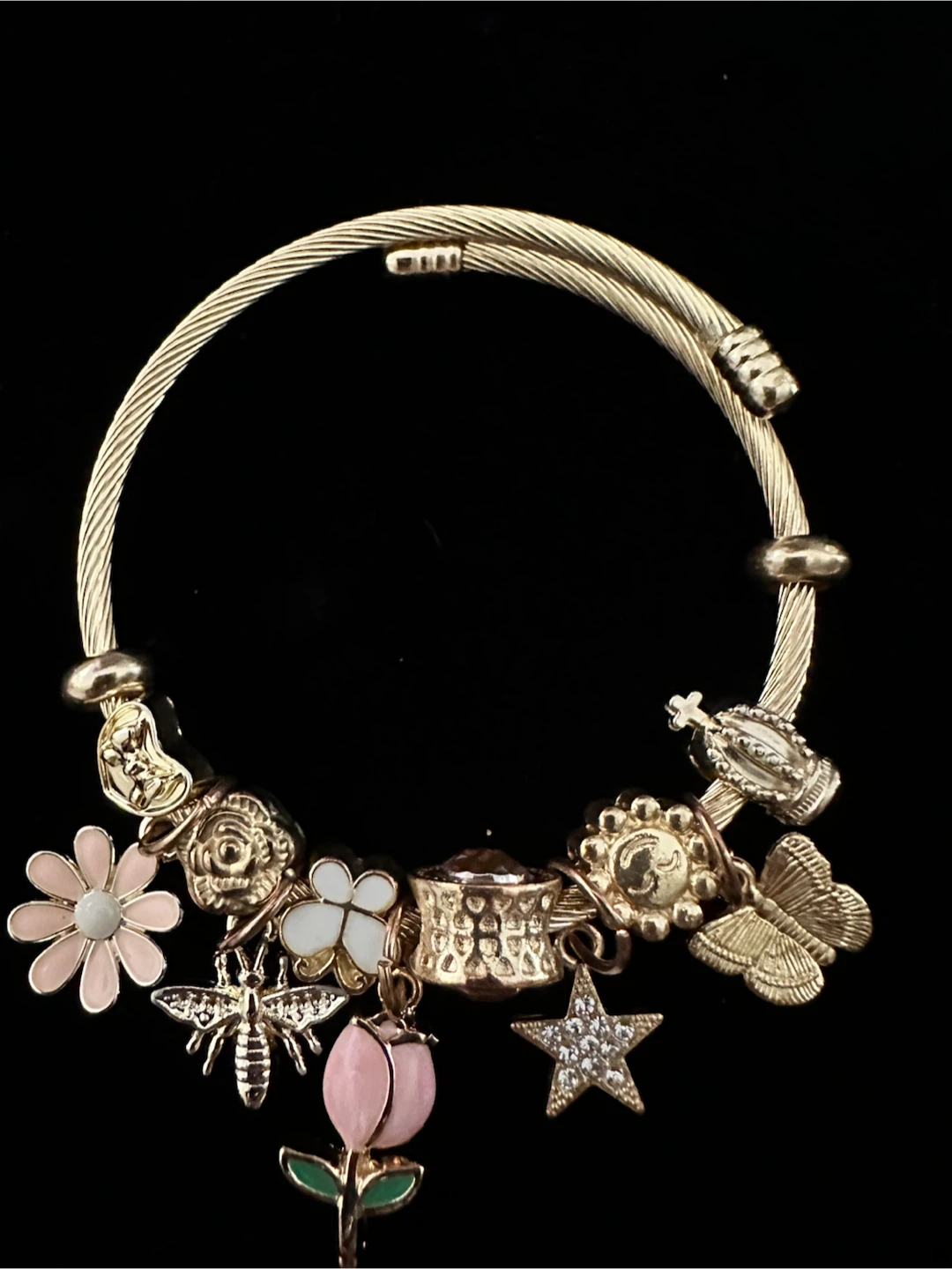 Gold-tone charm bracelet with assorted charms - photo 2