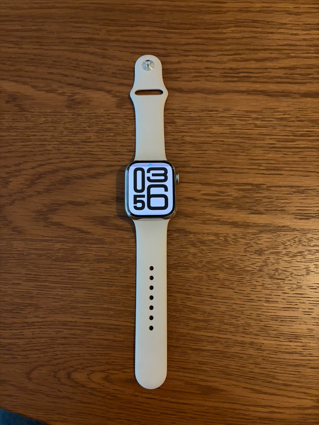 Apple Watch Series 9 Stainless Steel 44mm with Beige Sport Band