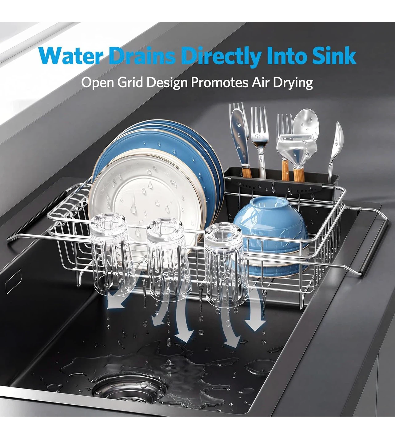 BRAND NEW Expandable Over-the-Sink Dish Drying Rack - photo 2
