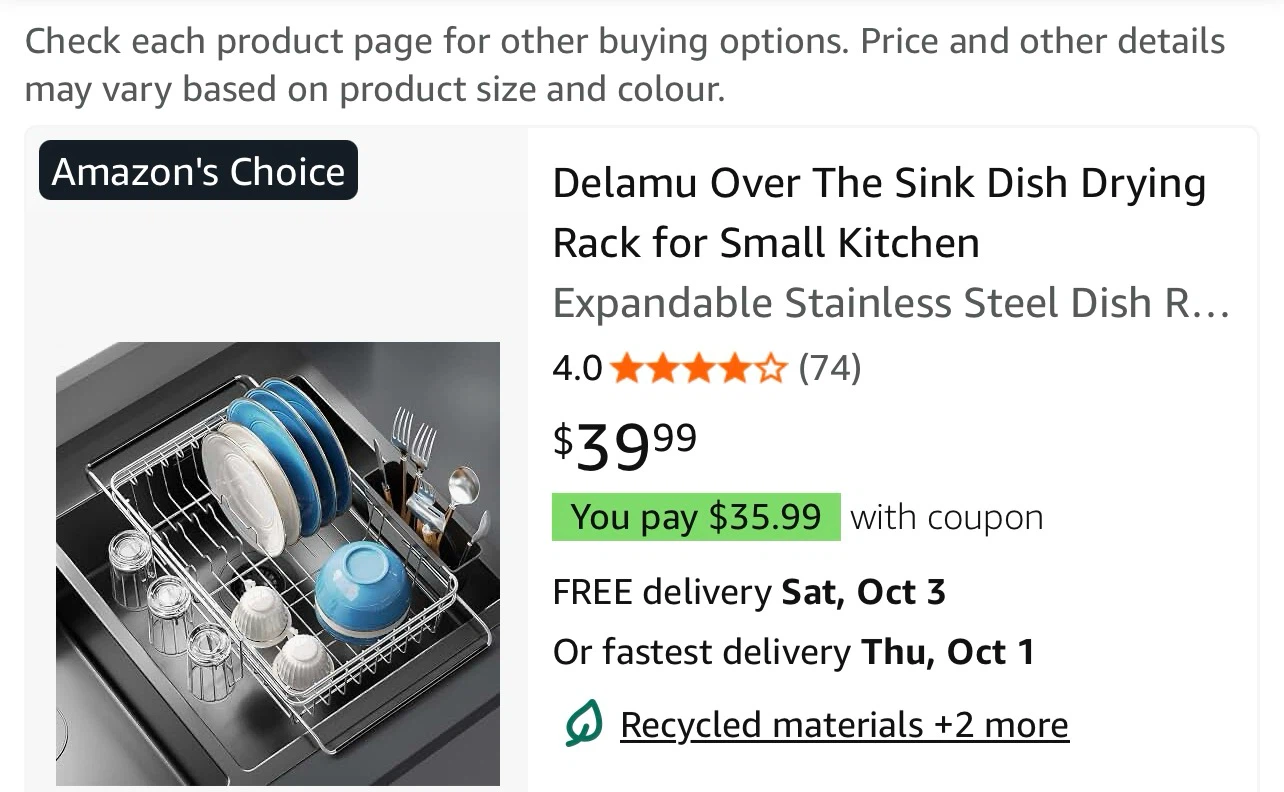 BRAND NEW Expandable Over-the-Sink Dish Drying Rack - photo 3