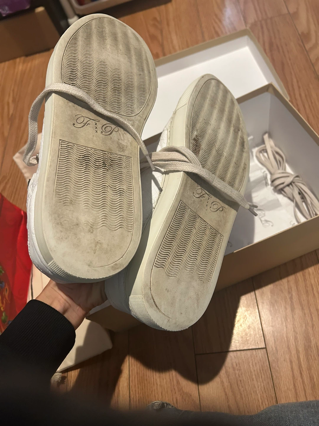 Filling Pieces White Ostrich Leather Sneakers - photo 4