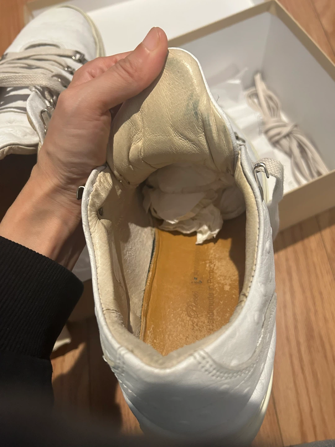Filling Pieces White Ostrich Leather Sneakers - photo 5