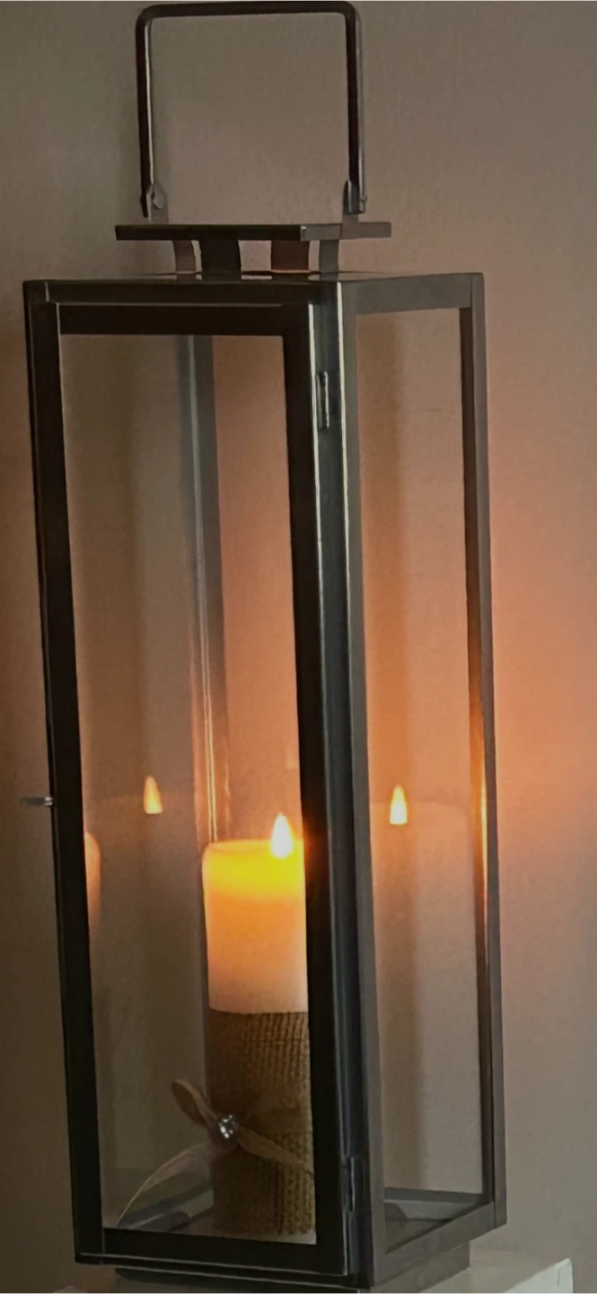 Metal and glass candle lantern - photo 2