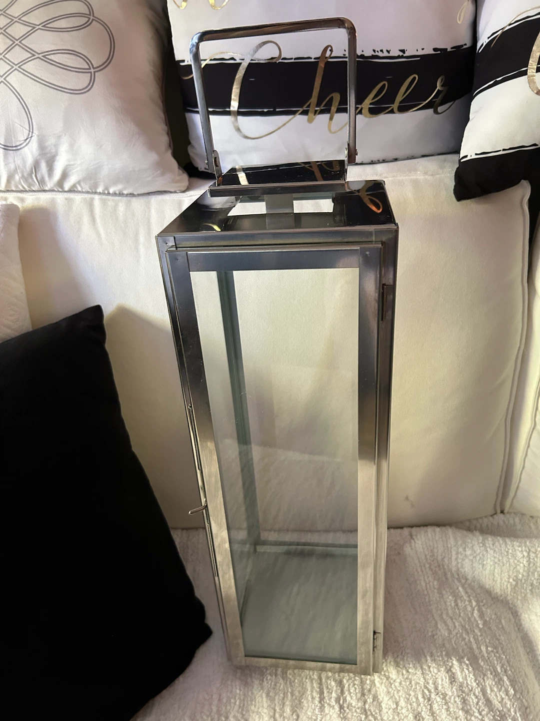 Metal and glass candle lantern - photo 3