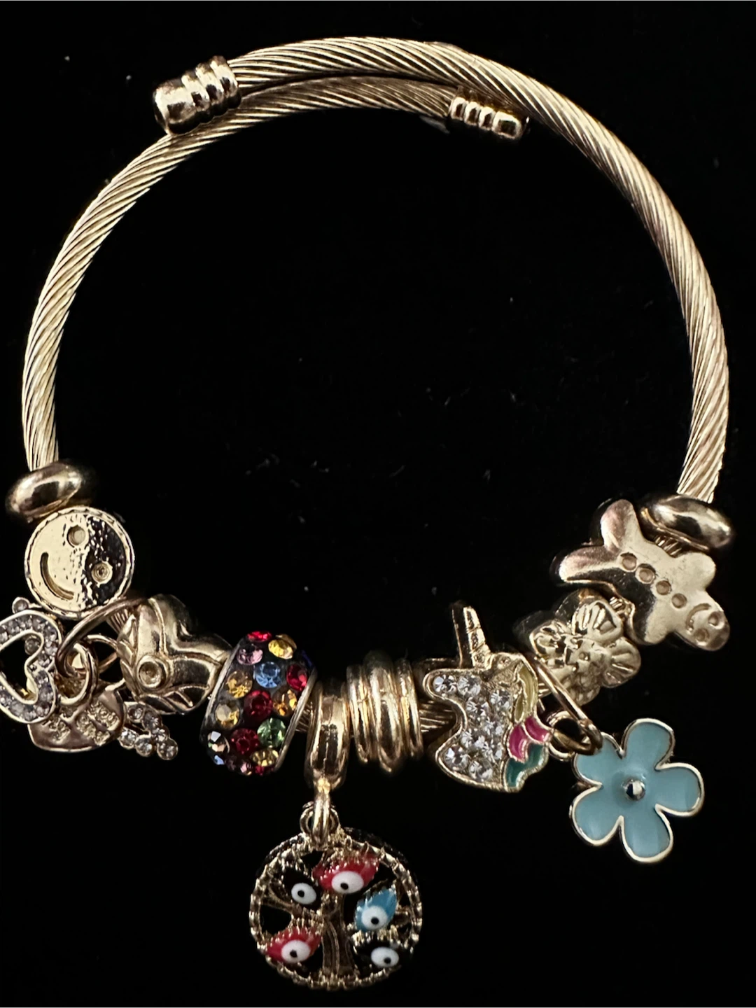 Gold Tone Charm Bangle Bracelet - photo 2