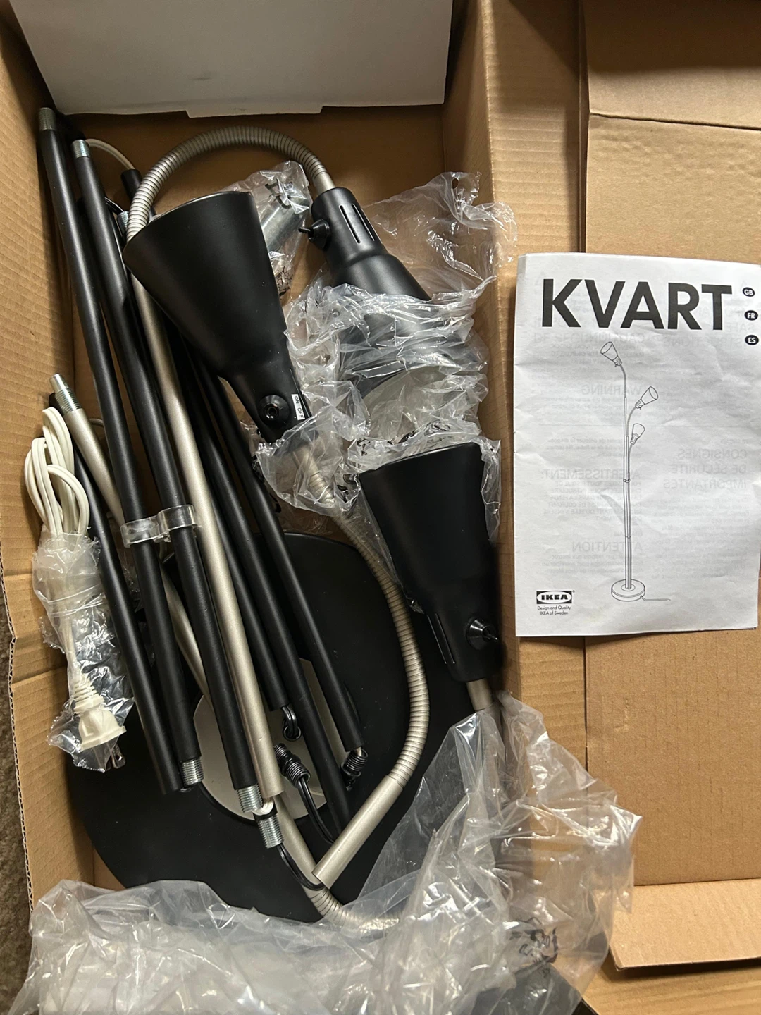 IKEA KVART black Floor Uplight Lamp - photo 3
