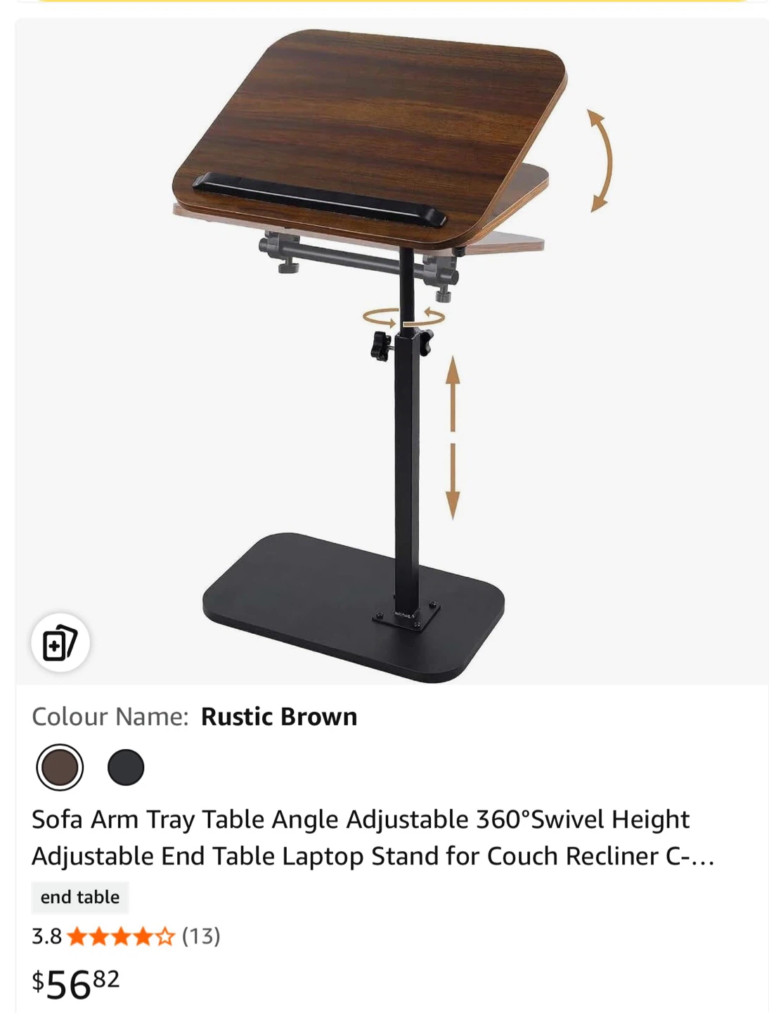 BRAND NEW Adjustable C-Shaped Side Table - photo 3
