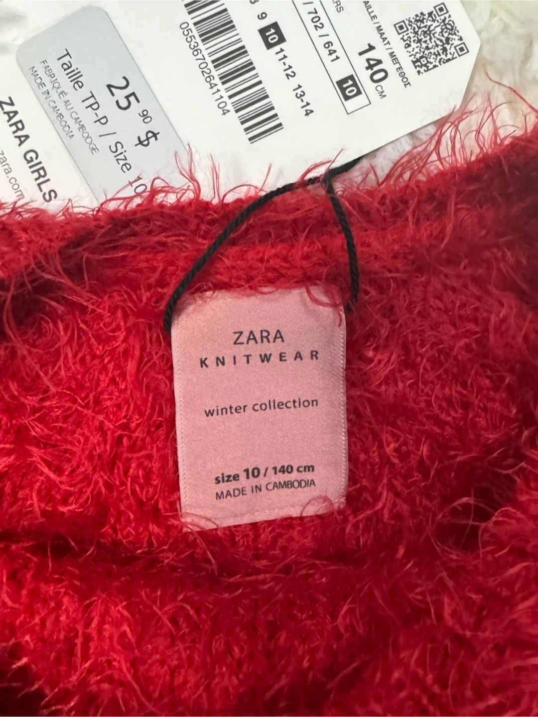 Zara Girls Red Fuzzy Sweater 10 yrs (#G12) - photo 4
