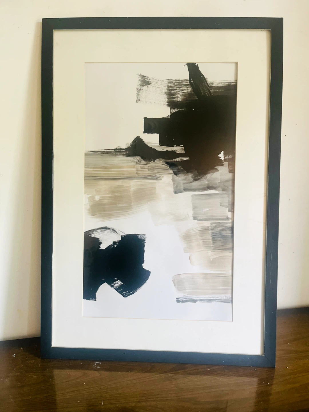 Large Abstract Framed Wall Art 26x37” - photo 3