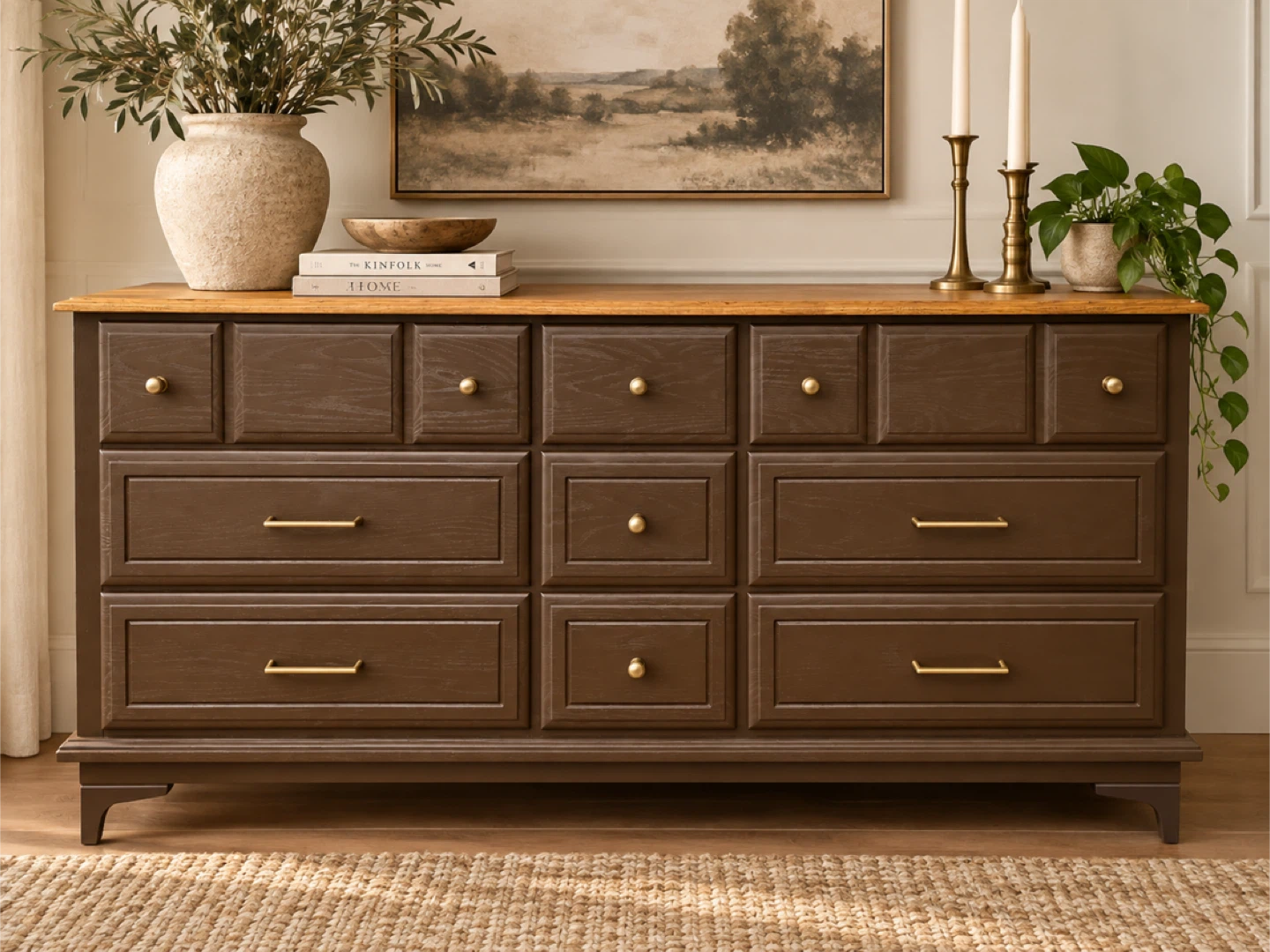 Vintage Kroehler 9-Drawer Dresser
