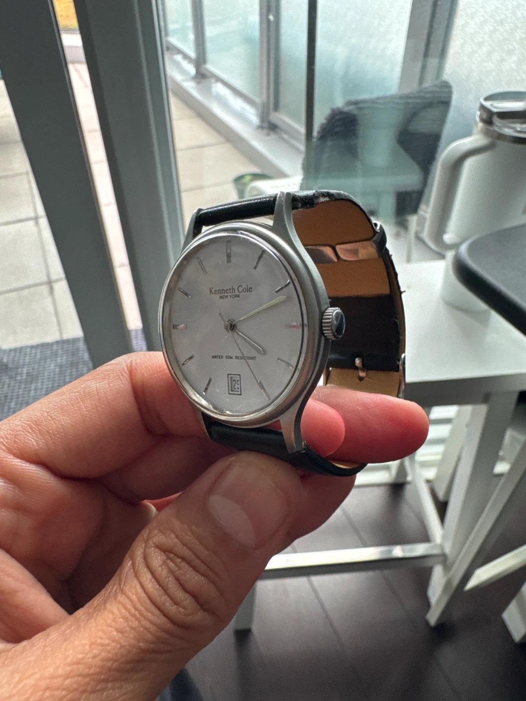 Kenneth Cole New York Leather Strap Watch