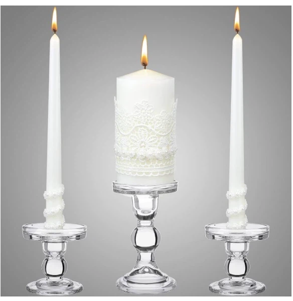 Unity Candle Set with Glass Holders
