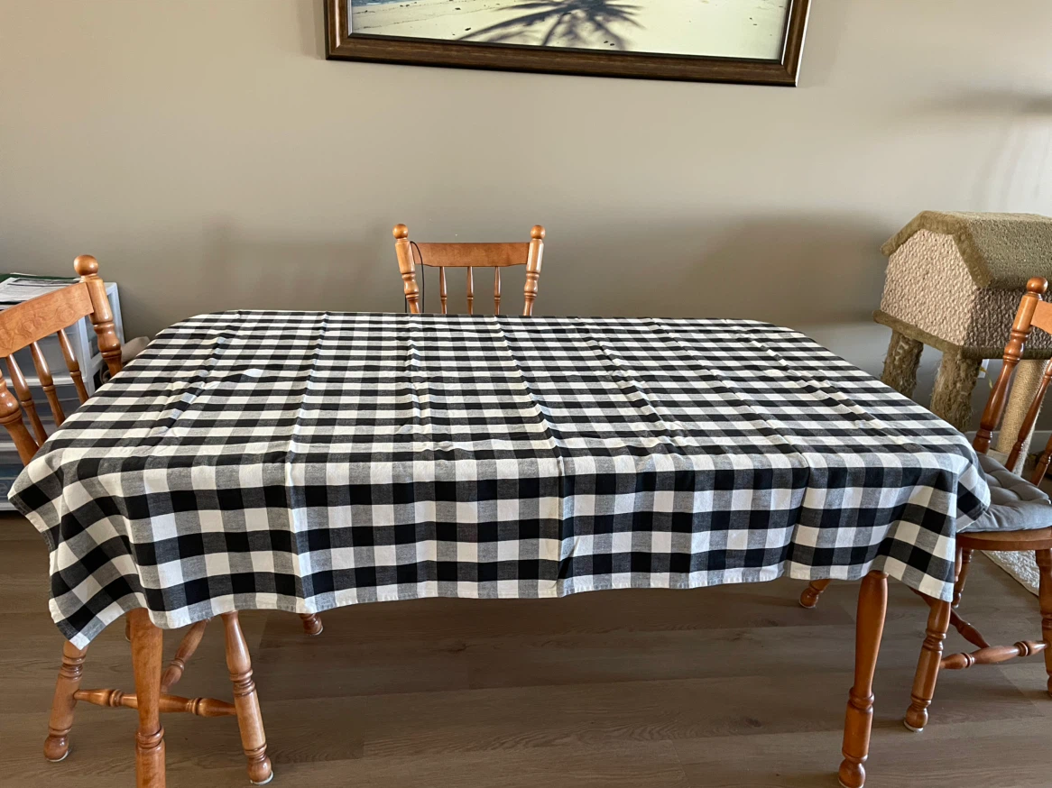 Black and White Checkered Tablecloth