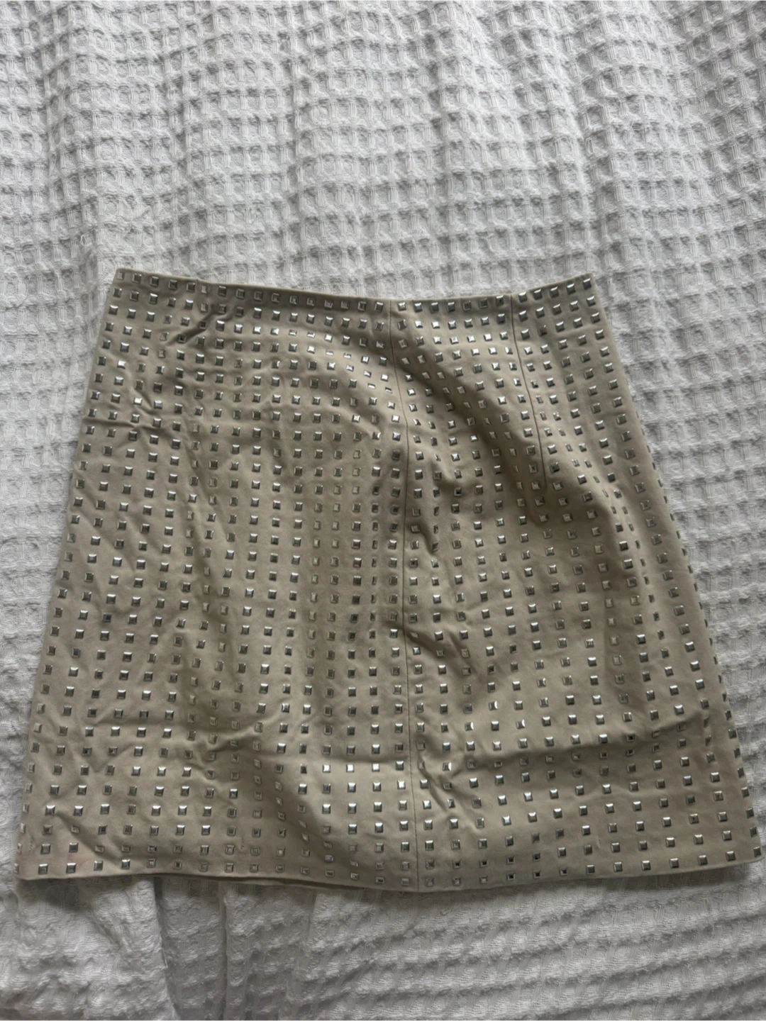 H&M Studded Mini Skirt Beige