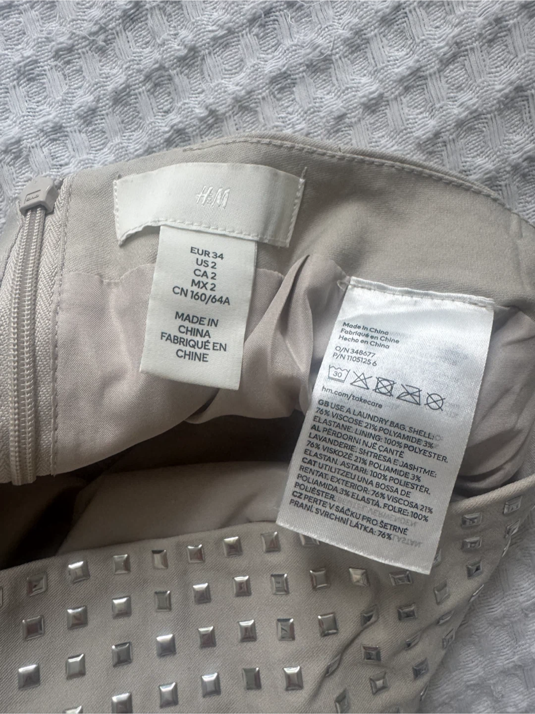 H&M Studded Mini Skirt Beige - photo 3
