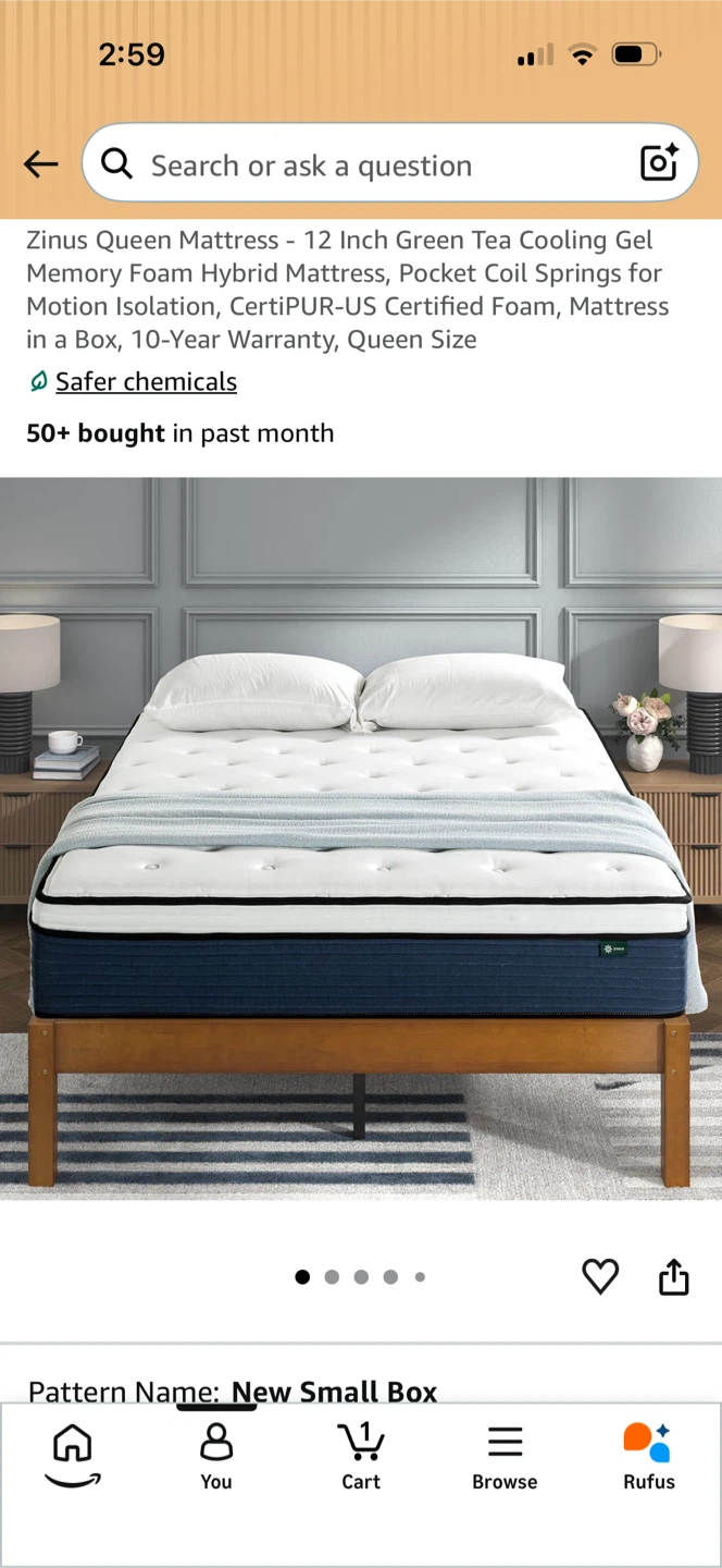 Zinus Green Tea Cooling Gel Memory Foam Queen Mattress - photo 5
