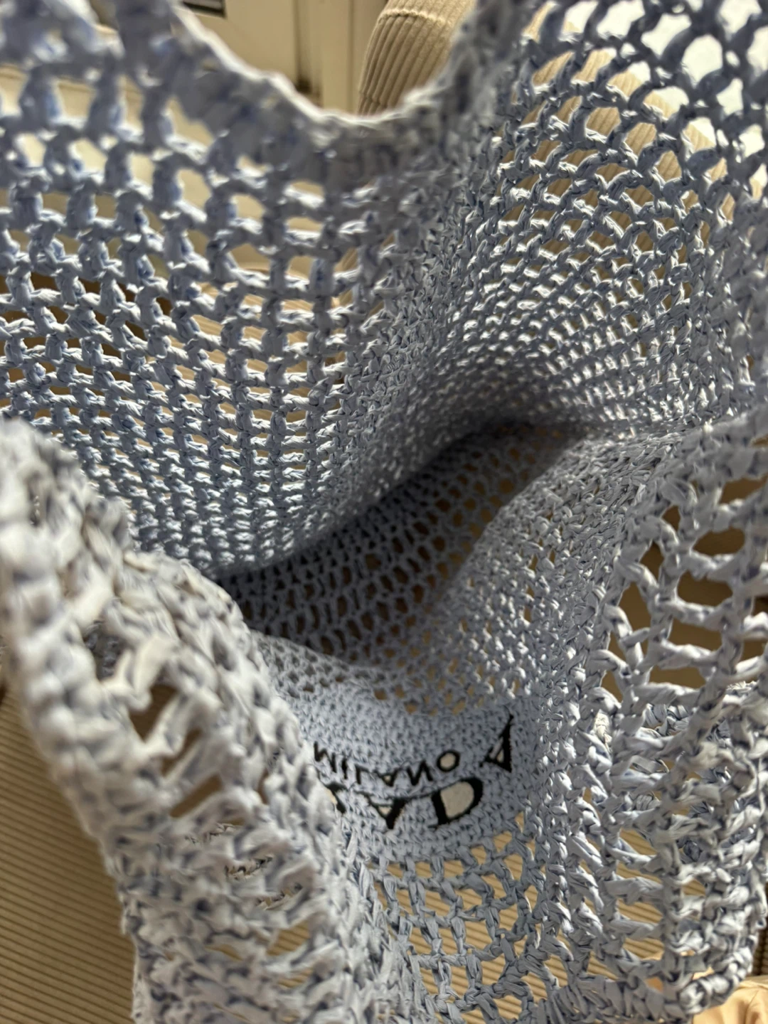 Prada Milano Light Blue Crochet Tote Bag - photo 3