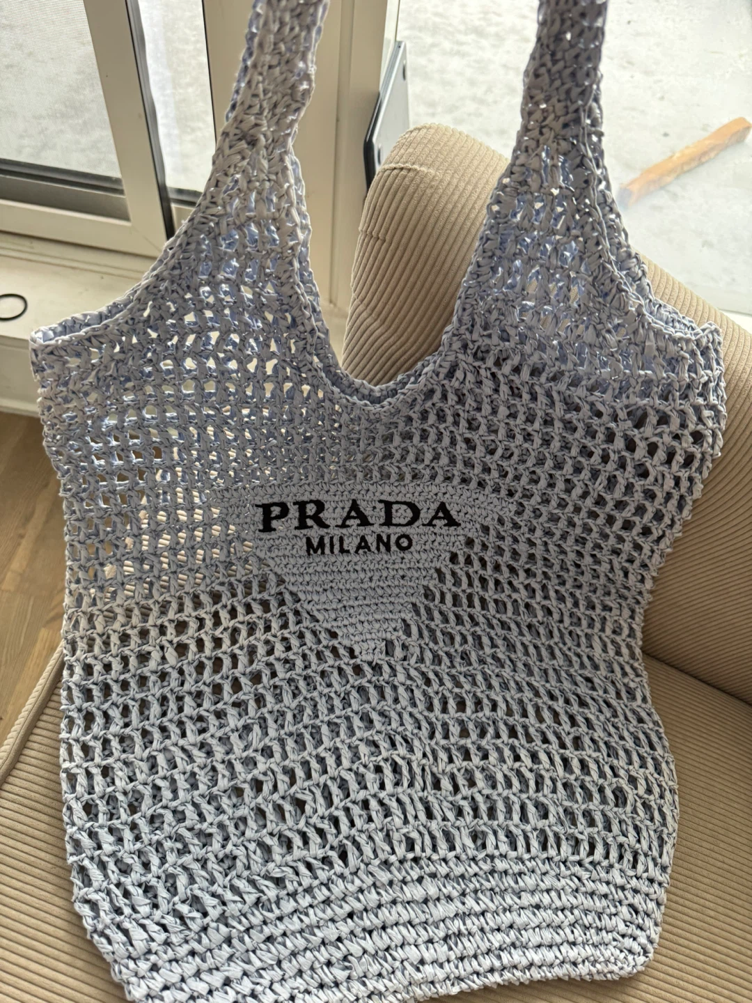 Prada Milano Light Blue Crochet Tote Bag - photo 4
