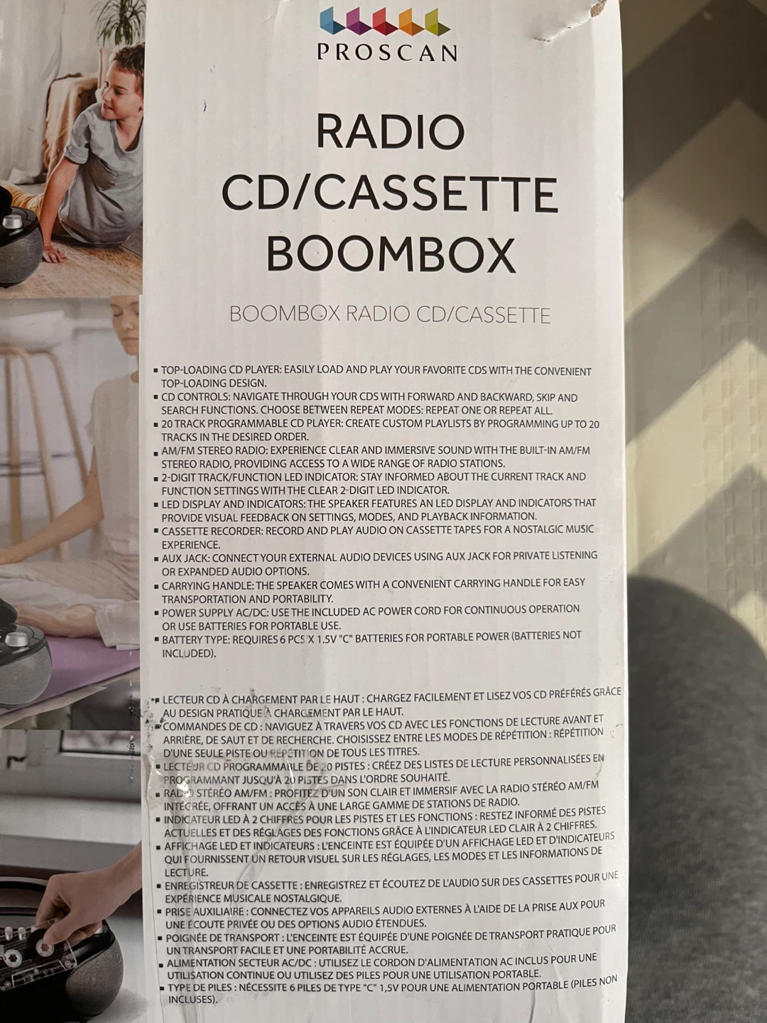 Proscan SRCD286-SLVR Portable CD and Cassette Boombox - photo 3