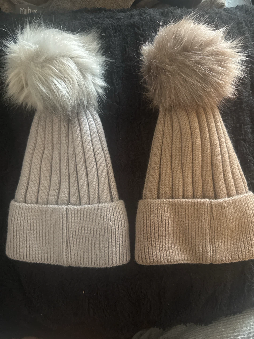 Two Ribbed Pom-Pom Beanies - photo 2