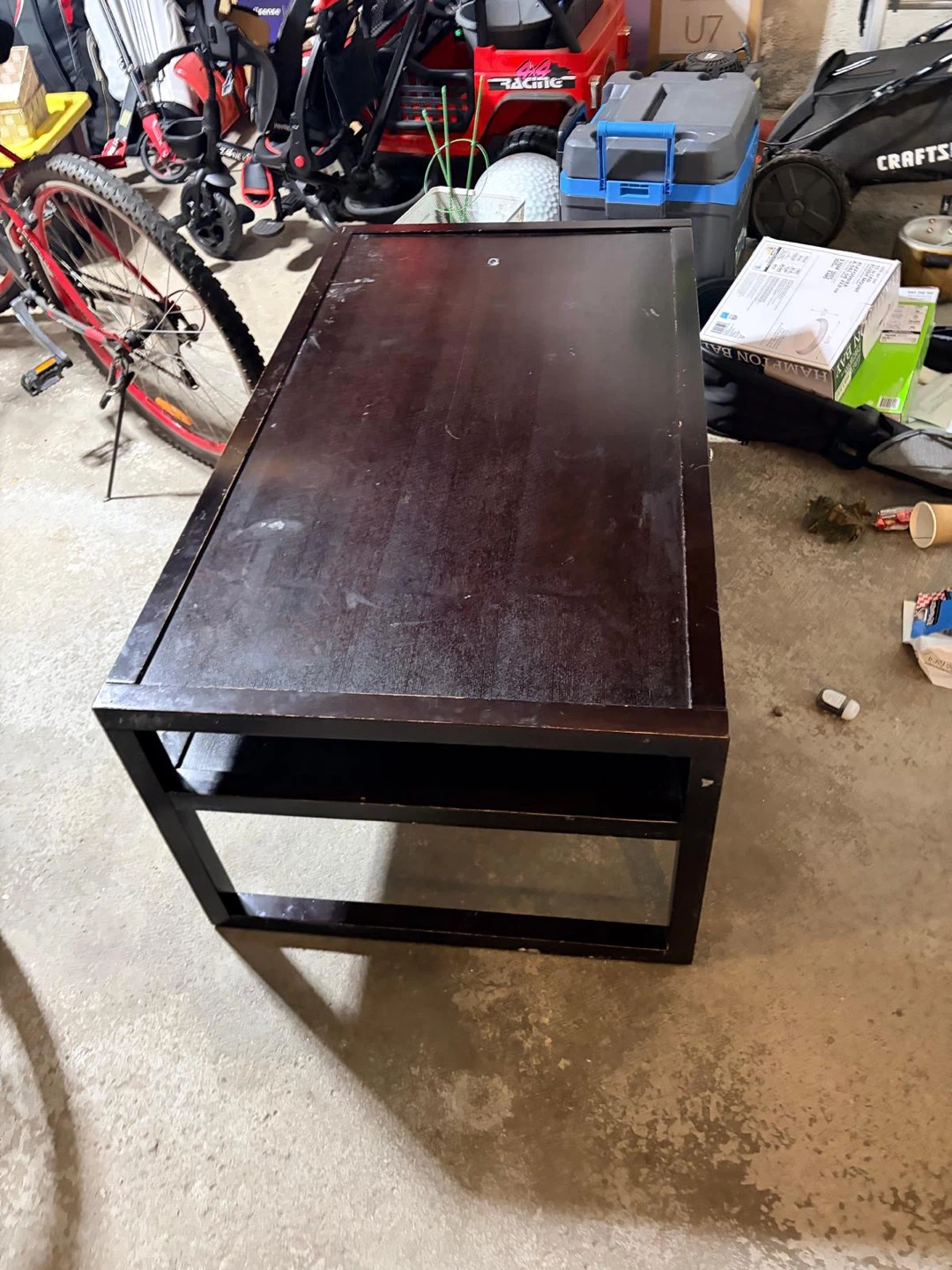 Dark Brown Wooden Coffee Table - photo 2