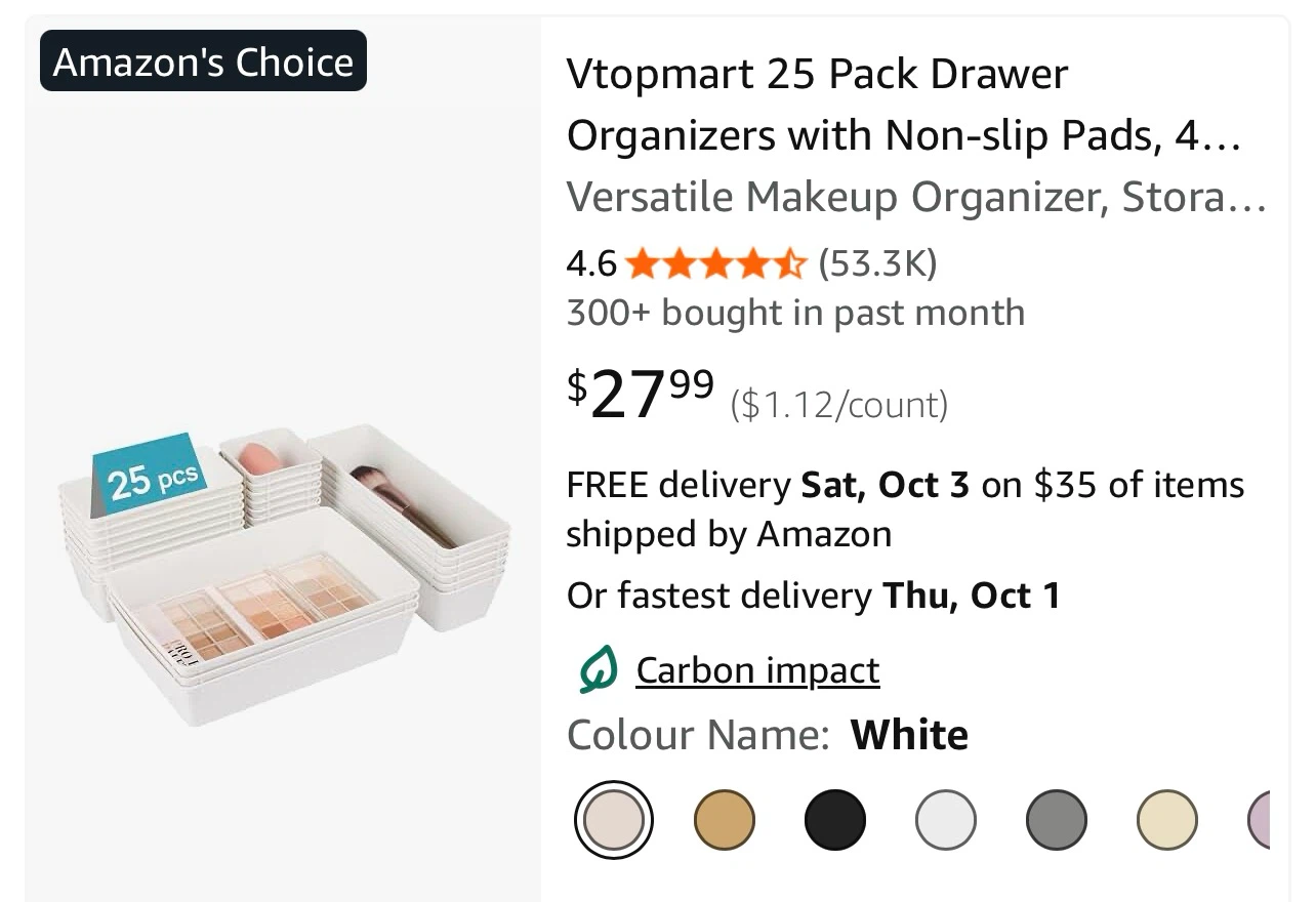 BRAND NEW 25-Piece Drawer Organizer Set - photo 4