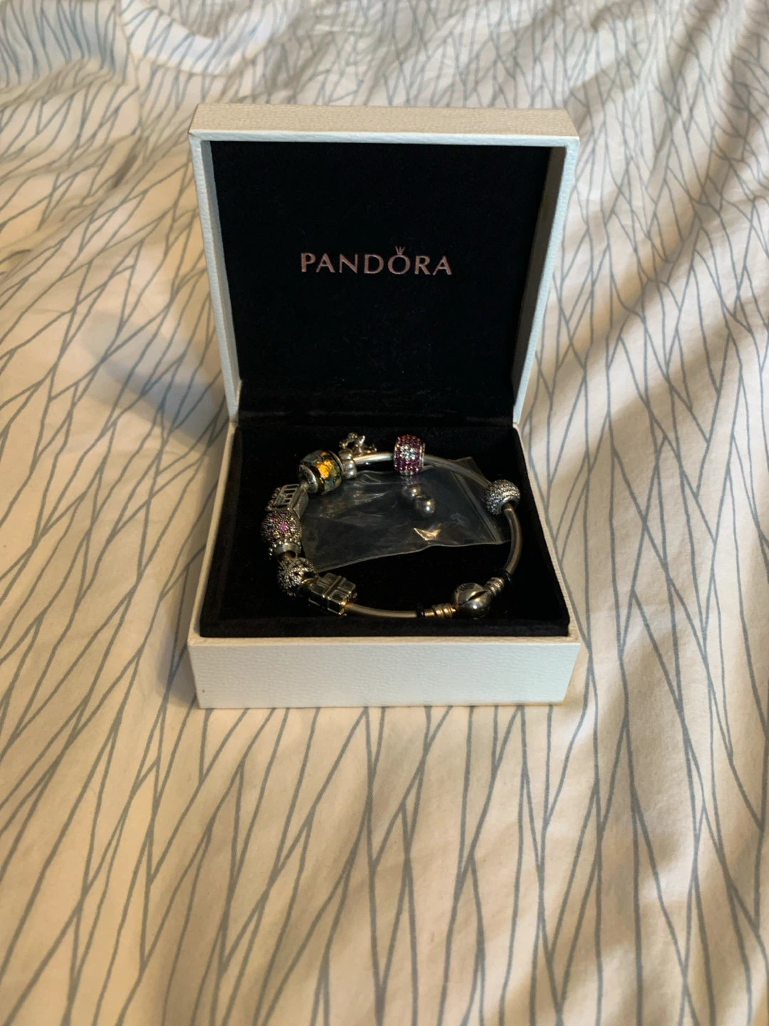 Pandora Bangle Bracelet with Assorted Charms