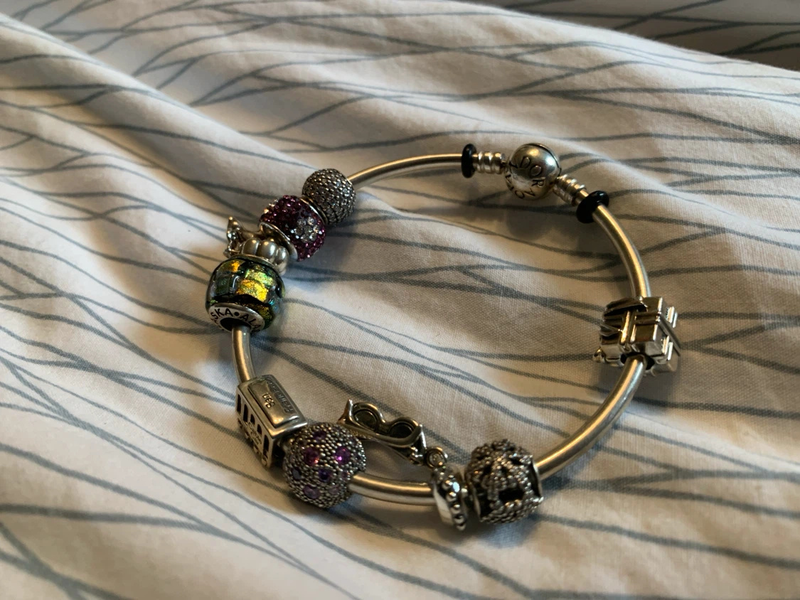 Pandora Bangle Bracelet with Assorted Charms - photo 2