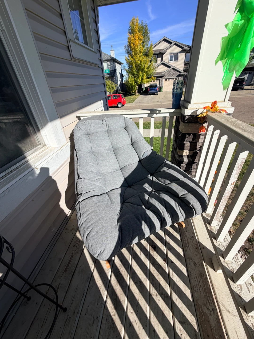 Grey Padded Rocking Chair