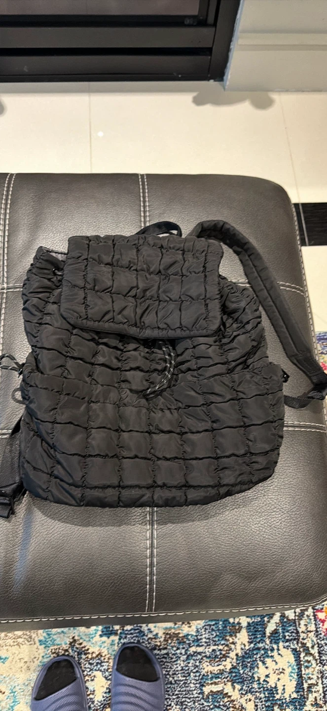 Black Quilted Backpack