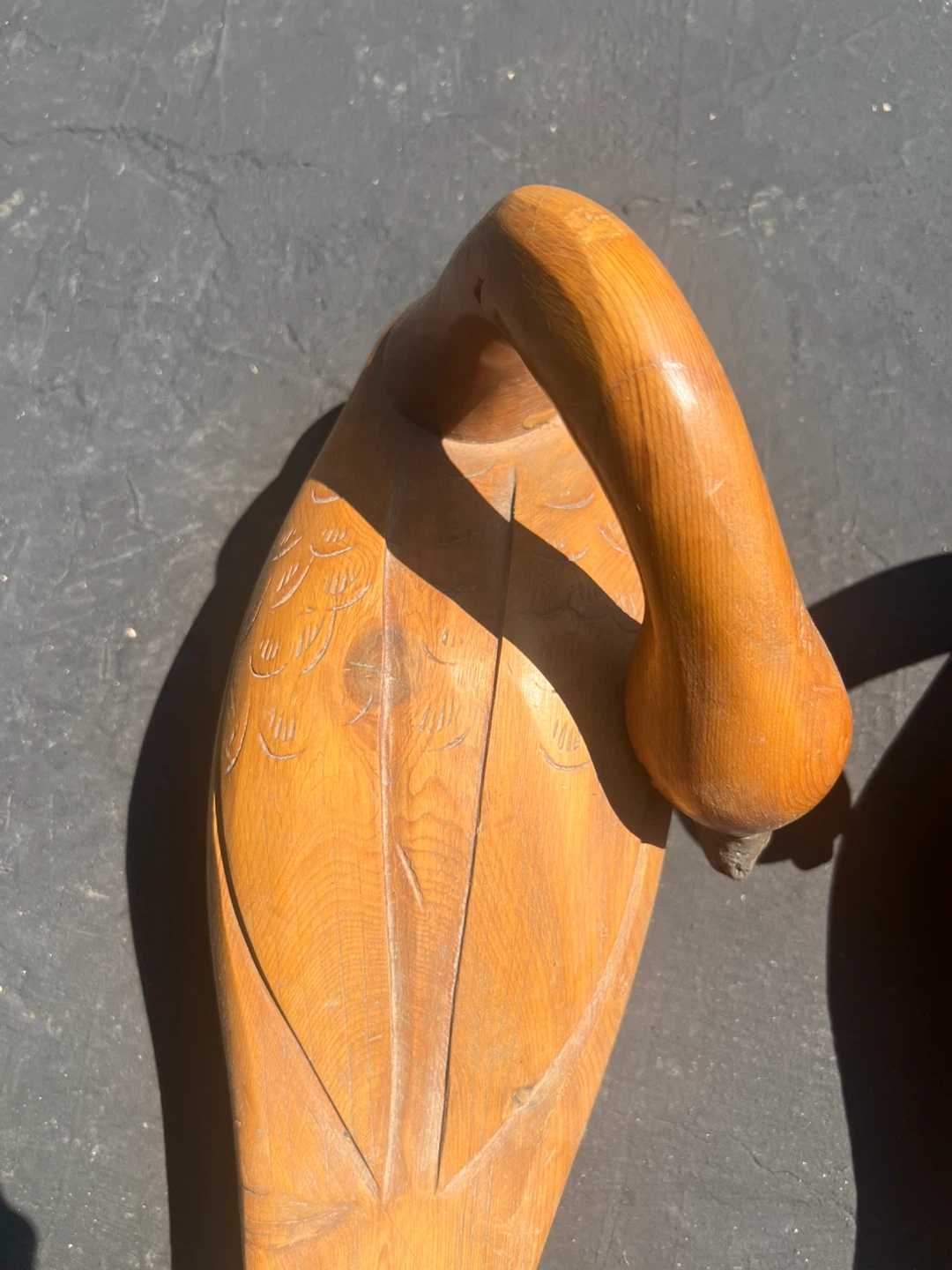 Set of 2 Hand-Carved Wooden Swans - photo 3
