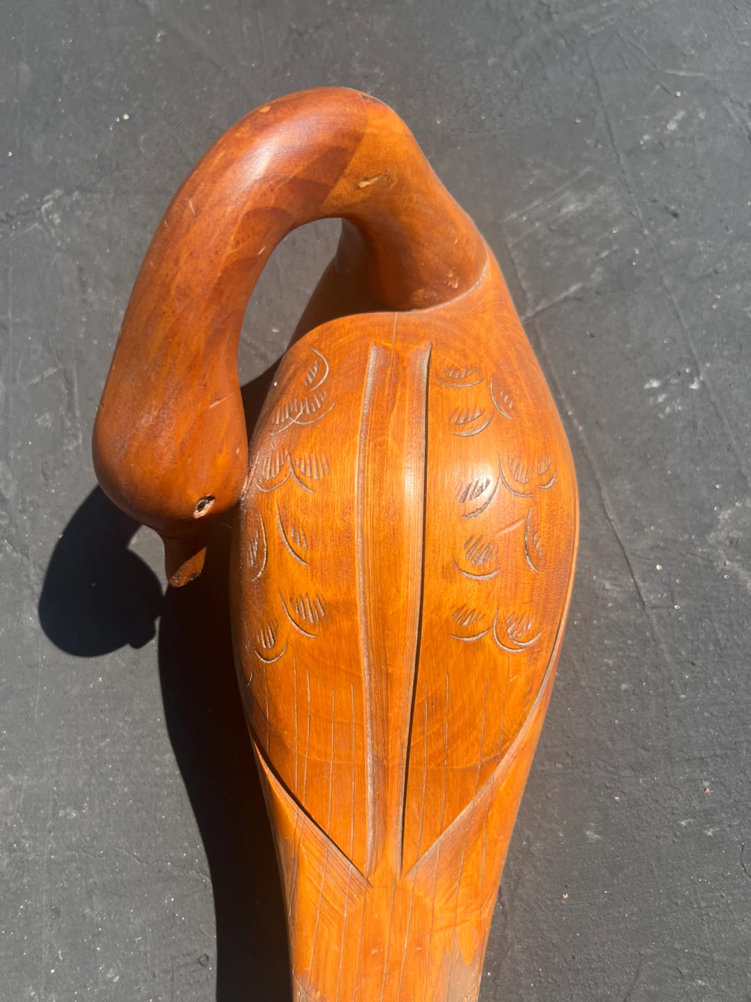 Set of 2 Hand-Carved Wooden Swans - photo 4