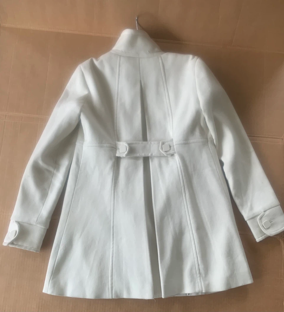 Vero Moda Cream Wool-Blend Funnel Neck Coat - Size XS (AS IS) - photo 2
