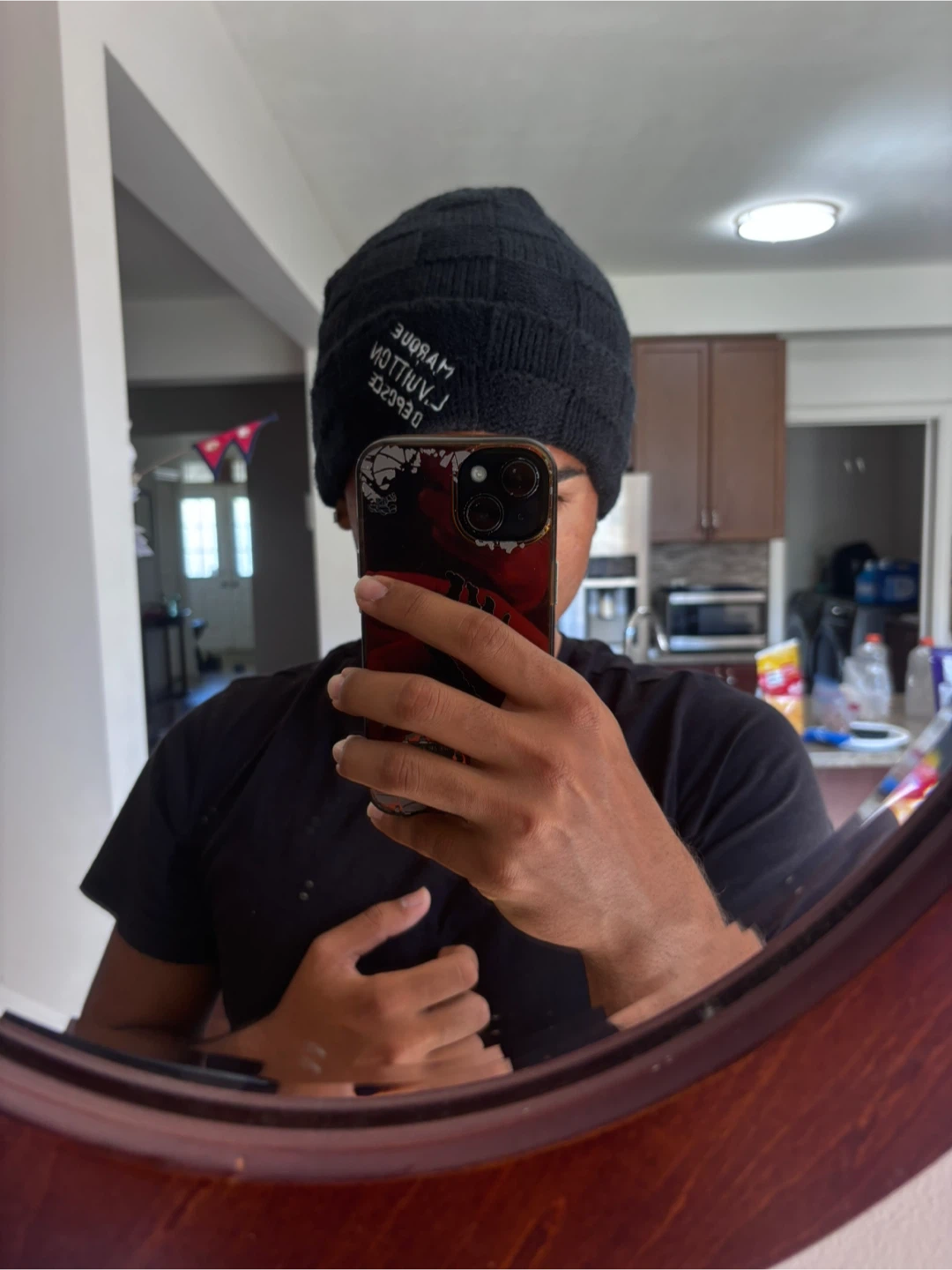 Black LV Beanie - photo 4