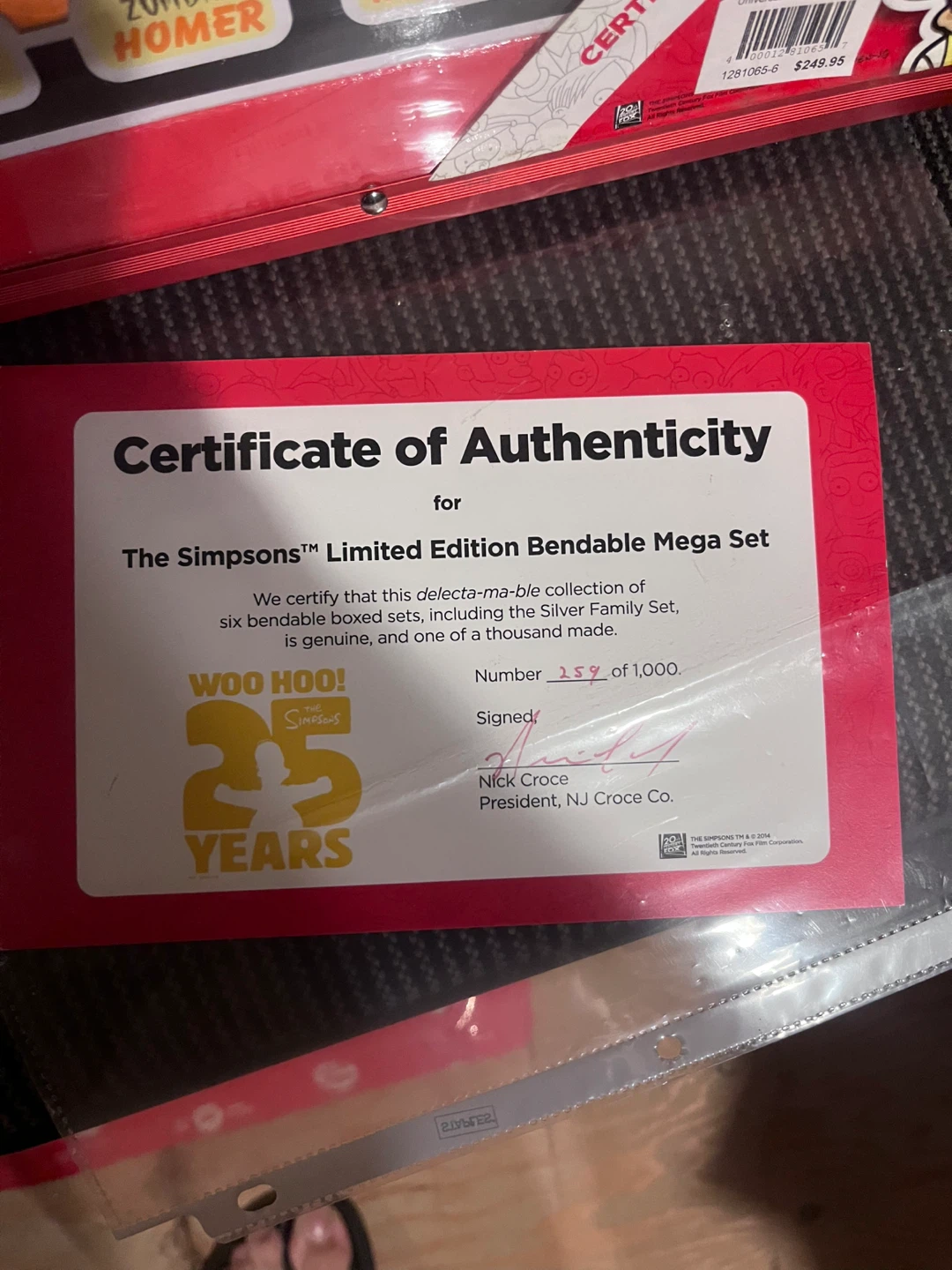 The Simpsons 25th Anniversary Bendable Mega Set #259/1000 - photo 3