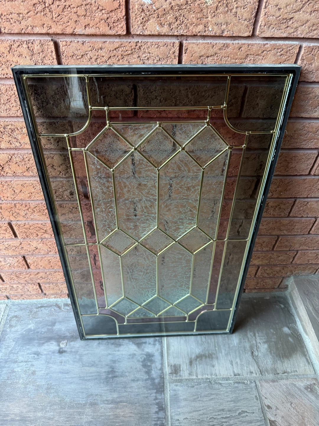 Decorative Brass and Glass Window Insert for Door-Reduced!