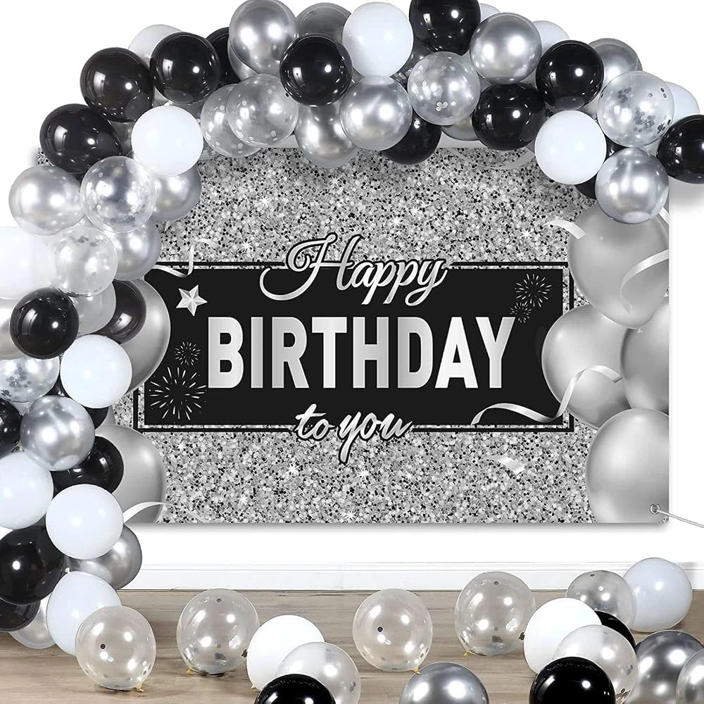 Polyester Happy Birthday Balloon Banner Backdrop - photo 2