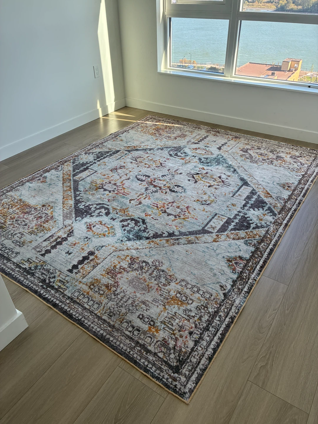 Vintage Boho Area Rug Retro Abstract Rug