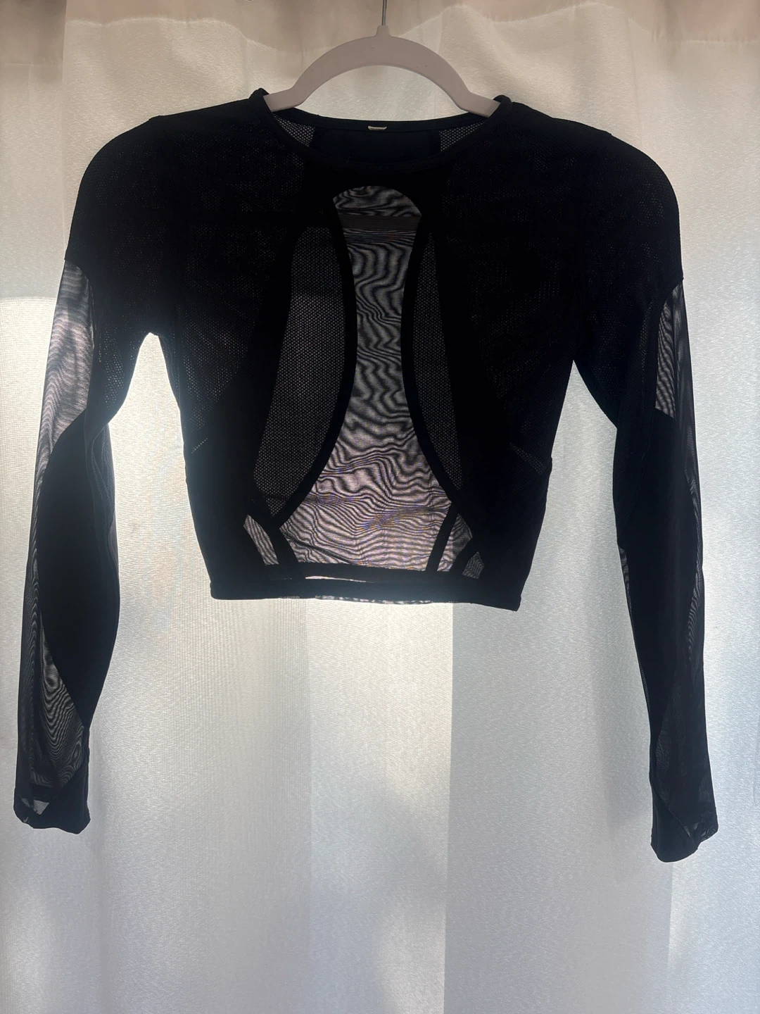 Lululemon Black Mesh Long Sleeve Top