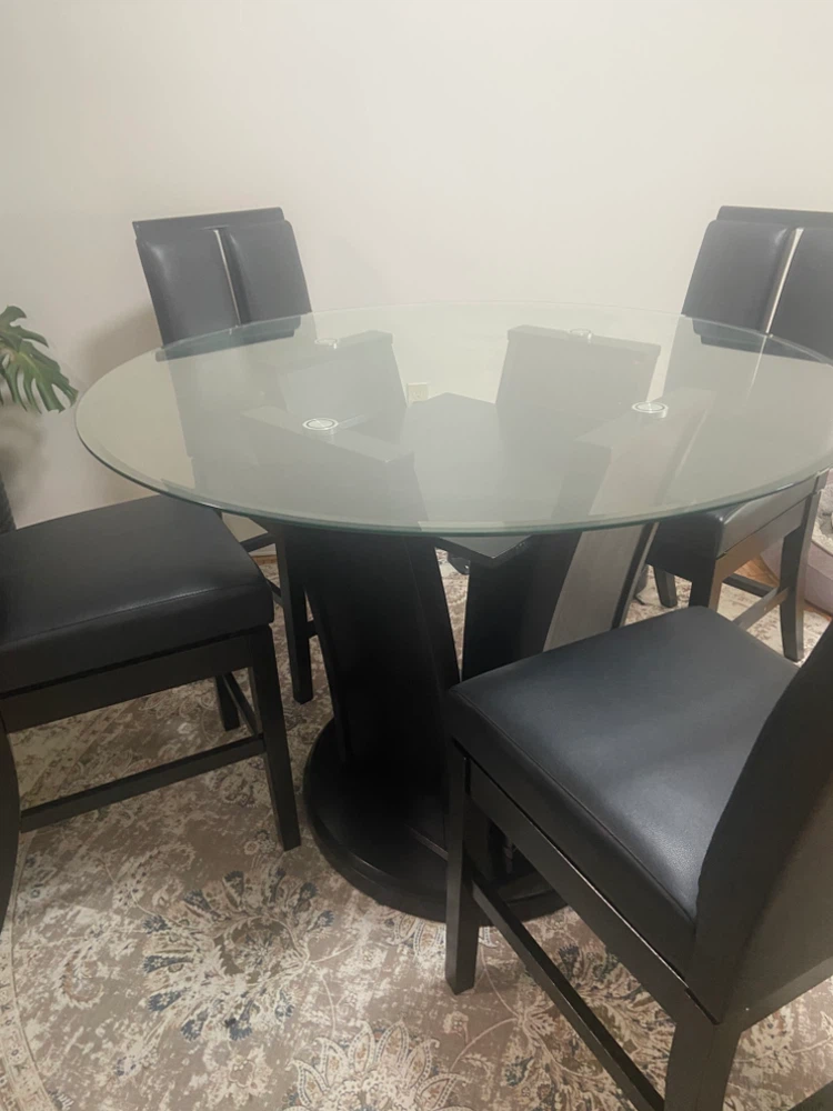 Glass Top Dining Table with 4 Chairs