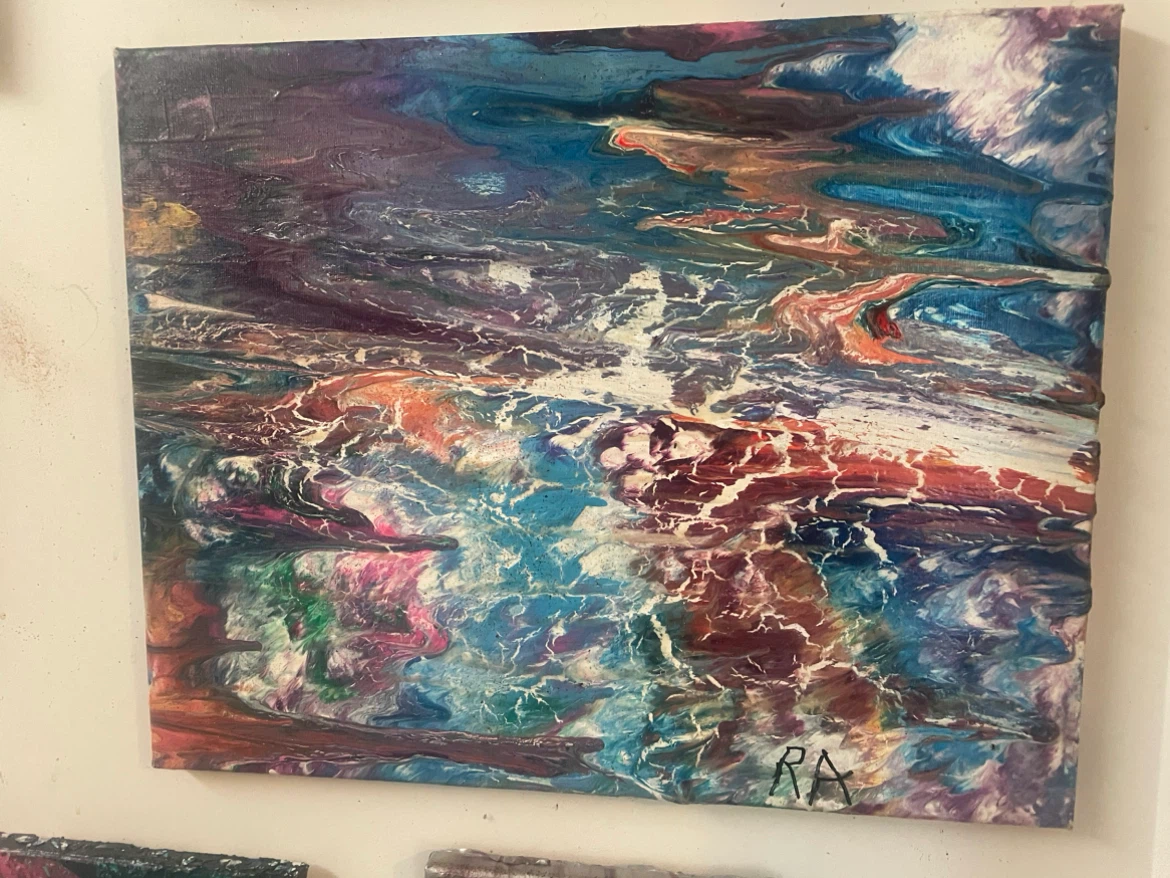 Abstract Acrylic Pour Painting